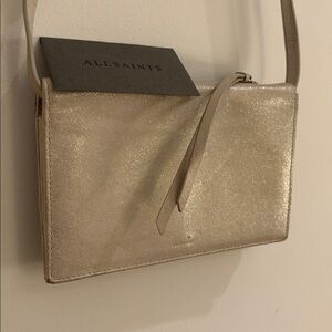 ALL SAINTS  shimmery Crossbody clutch bag